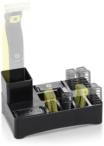 Rasierständer für Philips Oneblade mit 9 Fächern und Ablaufloch | Organizer für Arbeitsplatte für Rasierer, Köpfe und Zubehör (Rasierer und Zubehör Nicht im Lieferumfang Enthalten)