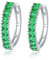 Womens Hoop Earrings, Cubic Zirconia Hoop Earrings Green Eternity Huggie for Wife Engagement Jewelry Fashion