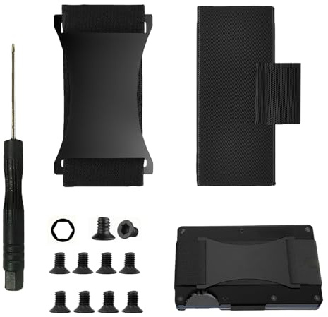 MILAKE Wallet Elastic Band Replacement Kit Compatible with Ridge and Metal Wallets for Men, Universal Wallet Replacement Parts with Screws, Screwdriver, Cash Strap, Elastic Band