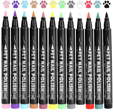 Nagellack für Hunde, Nagellack für Haustiere, 12-teiliges Nagellack