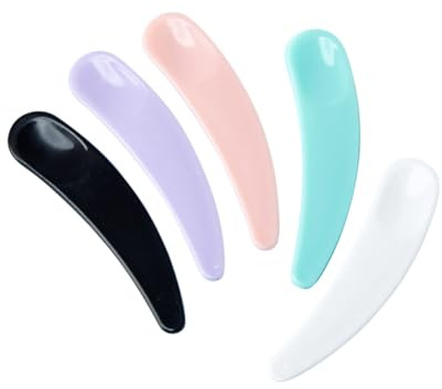 FRCOLOR 150 Stück Kosmetikspatel Set Gesichtsmaske und Creme Löffel für Weiße Rosa Grüne Schwarze Löffel für Anwendung von Gesichts und Körpercremes