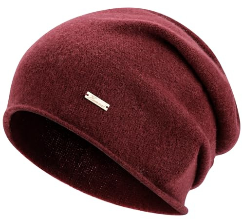 HAMUNI Mütze Damen Herren Australische 100% Wolle - Leichte Slouch Beanie Mütze, Atmungsaktiv Chemo Mütze für 3-Saison (Frühling/Herbst/Winter)