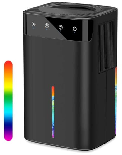 Dehumidifiers for Home-Upgraded Dehumidifier Bedroom with 2 Working Modes,Portable Small Dehumidifier with Auto Defrost & LED Lights,Smart Auto-Off,2.6L Mini Dehumidifiers for Bathroom,Basement-Black