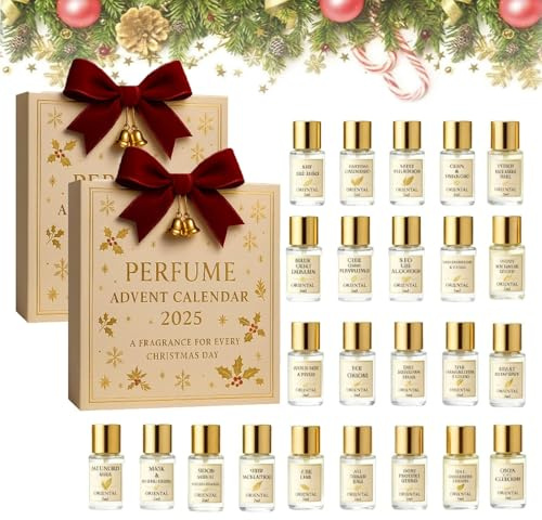 Parfüm-Adventskalender 2025 – 24 Tage exklusive Designer-Düfte für Damen & Herren | Luxuriöses Geschenkset mit 2-ml-Reisegrößen | Das perfekte Geschenk für die Festtage (2Pcs)