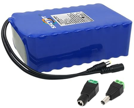 SSCYHT Batteria Ricaricabile agli ioni Litio 12V 2000mAh-60000mAh Pacco batterie 3S 11.1V Ricambio per Router/Radio/Striscia LED/Telecamera videosorveglianza/telescopio 12 Volt