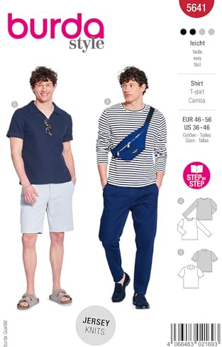 burda style Papier-Schnittmuster Herren Longsleeve & T-Shirt #5641 Gr. 46-56 Nählevel: leicht