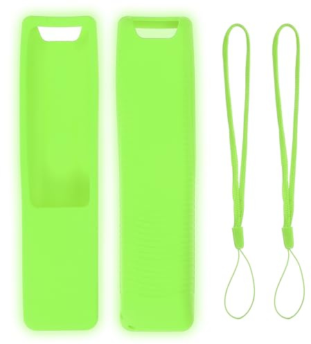 sourcing map 2 Pcs TV Remote Cover, 170x40x20mm Silicone Remote Control Cover Anti Fall and Shock Absorbing Full Body Protective Case for BN59 TV Controller, Glow in the Dark Green