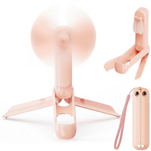 WOWDSGN Mini Handventilator, 3-in-1 Handventilator Tragbarer Hand Ventilatoren Handventilator mit Taschenlampe,Aufladbar 2000mAh für Reise Strand Büro Sommer Leiser USB Lüfter Geschenke für Frauen