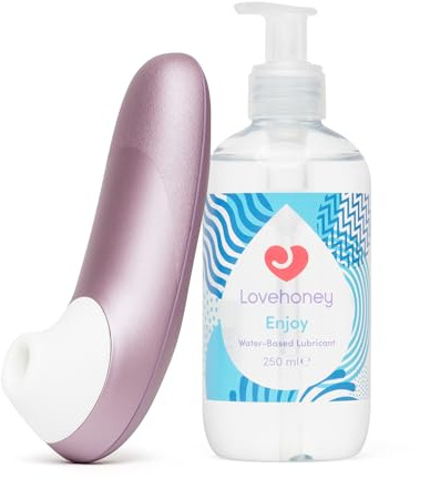Womanizer Pro Klitorisstimulator für Frauen und Paare-Vibrator für Erwachsene-11 Intensitätsstufen und Lovehoney Gleitgel 250ml Set