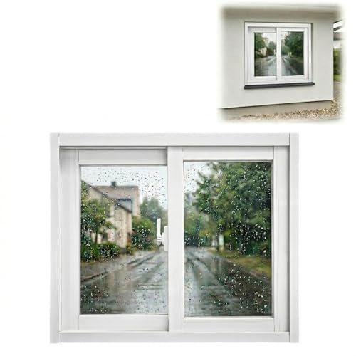 Horizontales Aluminiumfenster Schiebefenster mit Insektenschutz, Stabiles Schuppen und Gartenhaus Fenster, Gehärtetes Sicherheitsglas, Bündig(Weiß,74X61CM/29x24)