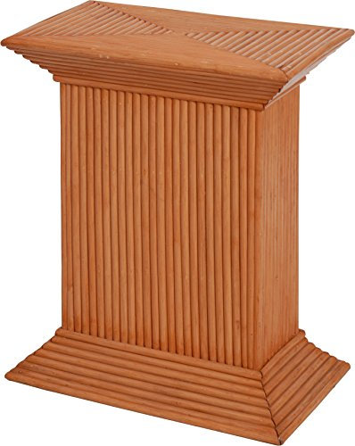 Korb-Outlet Blumensäule, Pflanzenständer aus echtem Rattan/Blumenhocker 30x50x50cm (Terracotta)