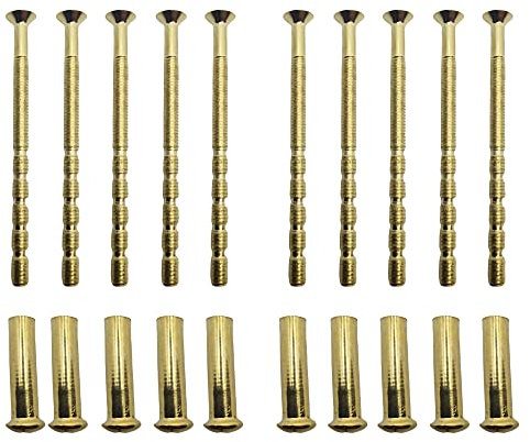 10 x M4 Tornillo Conexión tornillos y funda, macho a hembra, para tirador de puerta, pomos, cerradura y otros