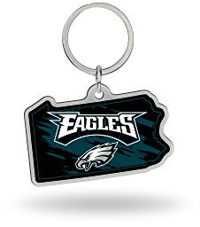 Rico Industries NFL Philadelphia Eagles State Shape Schlüsselanhänger, 5,1 x 7,6 cm