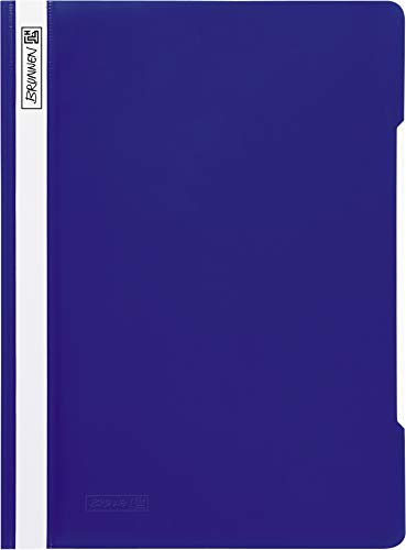 Baier & Schneider Brunnen 102011030, Schnellhefter PVC für A4, kräftige Kunststofffolie, 25 Stück blau