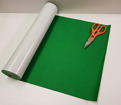 2 Mtrs x 450mm Wide roll of Meadow Green Sticky Back SELF Adhesive Felt/Baize NOT Folded Sent in A ROLL