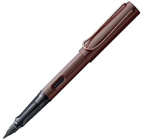 LAMY Lx Füllhalter 090 – Füller aus Aluminium eloxiert in der Farbe Marron (kastanienbraun) mit transparentem Griffst..., 1 Stück (1er Pack)