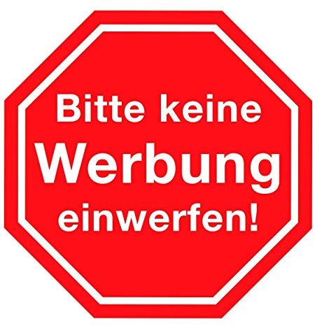 Gravola Keine Werbung 5cmx5cm Stopschild