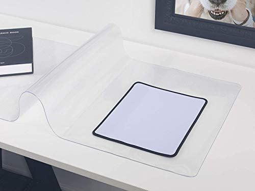 Große durchsichtige Schreibtischunterlage / Schreibunterlage XL rutschfest Laptop Pad PVC Wasserdicht Tastatur Mauspad XXL Gaming Pad Runde Kanten Schreibtisch Tischschutz