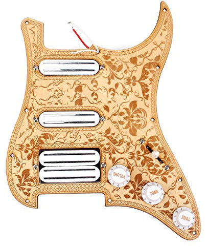 Alnicov 3-lagiges SSH vorverdrahtetes Pickguard-Set Alnico V Humbucker-Tonabnehmer Ahorn-Schlagbrett Rückplatte Scratch Plate für Strat ST Style E-Gitarre