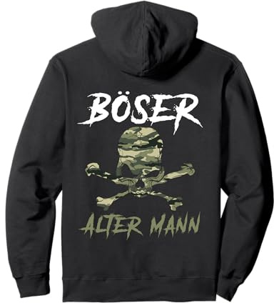 Backprint Böser alter Mann Camouflage Tarnmuster Totenkopf Pullover Hoodie