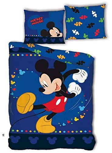 Bettwäsche-Set Mickey Mouse 'Jump', Bettbezug 140 x 200 cm mit Kissenbezug 63 x 63 cm, Disney