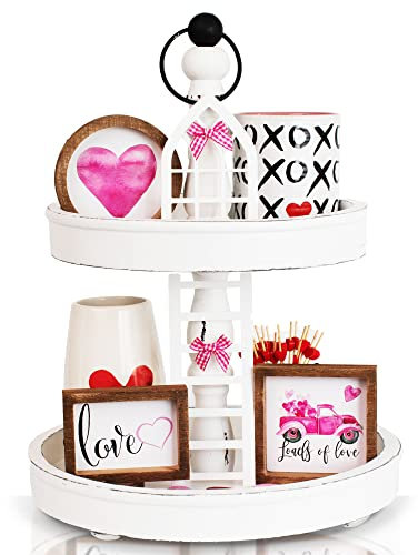 The Ultimate Farmhouse Tiered Tray Decor Set - Beautiful Year Round Seasonal & Fall Holiday Decoration Bundle - The Perfect Lemon and Summer Centerpiece Design for Home & Kitchen Decor