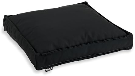 H.O.C.K. Sitzkissen Outdoor Stuhlkissen Classic Uni – UV-beständig, wasserabweisend, Fleckschutz – Garten Terrasse Balkon (40x40x5cm, Schwarz)