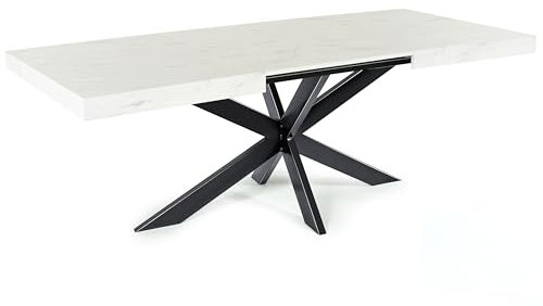 Magnetic Mobel Ausziehbar Esstisch Avia Esszimmertisch Wohnzimmertisch Küchentisch mit Tischgestell Spider (Tischgestell: Schwarz, Marmur)