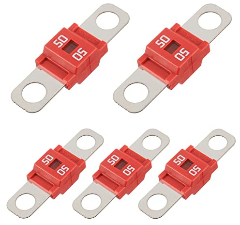 BOJACK AMI/Midi Fuse 50A High Current Fuse for Cars, Trucks, Construction Vehicles, Buses, Caravans (Pack of 5)