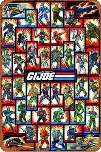 G.IJoe Cast Team Group G.I. Joe Poster en métal Décoration murale Garage Boutique Bar Salon Plaque en étain 20,3 x 30,5 cm