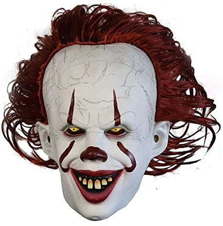SHIFANQI Scary Clown Latex Mask Joker Scary Creepy Halloween Costume Props Cosplay Face Mask for Adults, Kids (Smile)