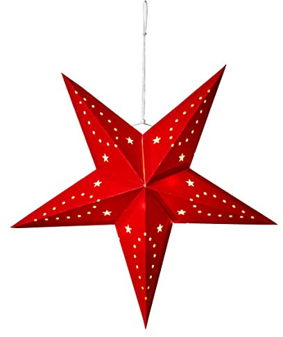 AMARE Papierstern mit LED-Beleuchtung 45 x x 20 cm rot, 45 cm