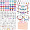 AUHOU 142 Stück Charm Armband Making Kit Geschenke für Mädchen Charm , DIY Armband Art Schmuck Bastelset Teenager 6-12 Jahre Geburtstags