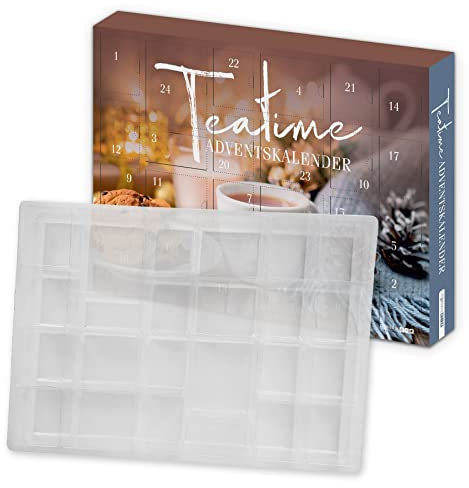 itenga Adventskalender TeaTime - Rohling ungefüllt zum Selberfüllen - Teeadventskalender - 50x35x4,6cm