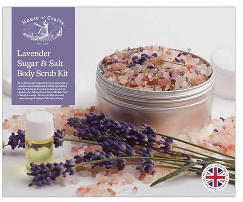 House of Crafts Körperpeeling, Lavendelduft, Badeseife, Bastelset, einzigartige Weihnachten, Geburtstagsgeschenkidee, Heimwerker