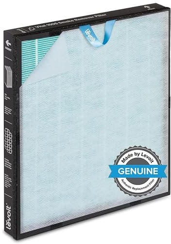 LEVOIT Vital 100S Smoke Remover Air Purifier Replacement, 3-in-1 HEPA High-Efficiency Activated Carbon Filter, Vital 100S-RF-SR (LRF-V102-BUS), 1 Pack, Blue