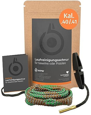 WPW Pistolen Laufreinigungsschnur, .40 Smith & Wesson, .40 Auto, 10 mm Auto, Laufreiniger als Waffenreinigungsset & Waffenreinigung für Kurzwaffen & Handfeuerwaffen
