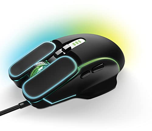 Game Punk RGB Pro Gaming Mouse with LED Lights | Computer Mouse Wired w/ 7 Buttons | Universal Wired Mouse, 3600 DPI, Side Buttons for Video Games, Game Consoles | PC Gamer Mouse for PS5, XBOX, Laptop