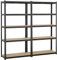 Yaheetech 2PCS Heavy Duty 5 Tier Garage Shelving Units Metal Storage Shelves Shed Utility Rack,180cm x 90cm x 40cm,175KG Per Shelf