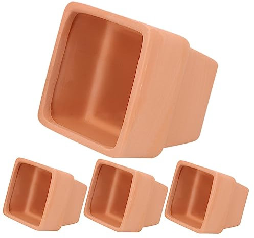 Gogogmee 4piezas Maceta Cuadrada De Barro Rojo para Suculentas De Macetas para Decoración De Hogar para Escritorios y Jardines