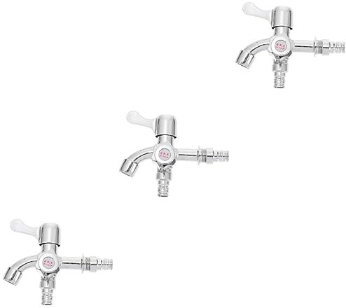 DOITOOL Möbel Liefert 3 Stück Küchenarmaturen Silber Waschbecken Doppelhähne Einbau-Waschtischarmatur Wasseraufsatz Wandmontage Für Küche Doppelwaschbecken Waschen Doppelauslass