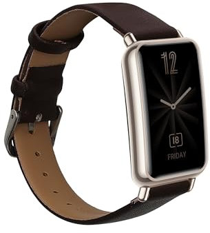 kwmobile Armband kompatibel mit Huawei Watch Fit mini - Echtleder Fitnesstracker Sportarmband Band