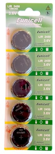 LIR2450 Rechargeable Battery Eunicell 3.6v (5 pack)