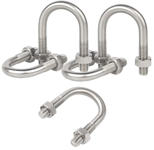 KRILLIQ Pernos en U Clavos Tipo U de Acero Inoxidable Perno Duradero en Forma de U Perno en U de 5 Piezas para plomería Marina automotriz para fijación