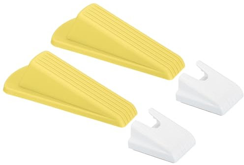 PATIKIL 2 Pcs Door Stoppers, Door Stop Doorstop Rubber Door Stopper Wedge Large Door Wedge Sturdy with Storage Box for Bottom of Door Floor Inside, Yellow