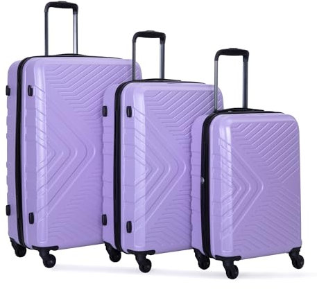 Travelhouse Gepäck-Set, Hartschalenkoffer-Set, doppelte Verschleißfestigkeit, Spinnräder, TSA-Schloss, Handgepäck, 3-teiliges Set Gepäckabstand (50,8 cm, 61 cm, 71,1 cm), Helles Violett, 20“24”28“,