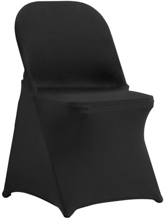 VEVOR Stretch Spandex Folding Chair Covers, Universal Fitted Chair Cover, Removable Washable Protective Slipcovers, for Wedding, Holiday, Banquet, Party, Celebration, Dining (100PCS Black)