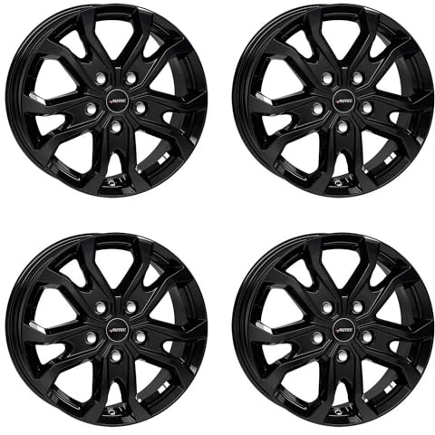 4x AUTEC Felgen Alufelgen KISO 6.5x16 ET66 5x130 Schwarz kompatibel mit Citroen Jumper