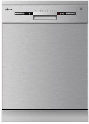 Edesa Lavavajillas Libre Instalación EDW-6230 X/A 14 Cubiertos Ancho 60 cm 7 Programas Triple Sistema Seguridad Silencioso 47 dB Display Programación Dispensador Cestillo Acabado Acero inoxidable