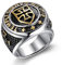 Templer Kreuz Ring Retro Mittelalter Krieger Edelstahl Ring Navy, Army, Air Force 7-13#,Gold,12